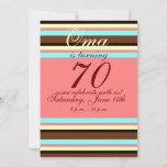 70th birthday Invitation<br><div class="desc">Have a party and celebrate that birthday!  Send out these invitations -- you can send out an rsvp matching postcard,  too!  Pre-address it to yourself ... </div>