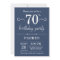 70th Birthday Invitation Blue
