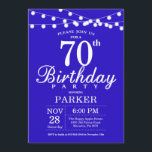 70th Birthday Invitation Royal Blue<br><div class="desc">70th Birthday Invitation with String Lights. Royal Blue Background. 13th 15th 16th 18th 20th 21st 30th 40th 50th 60th 70th 80th 90th 100th,  Any age. For further customisation,  please click the "Customise it" button and use our design tool to modify this template.</div>