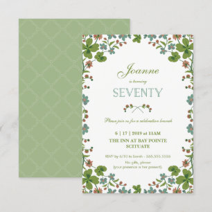 70th Birthday Invitation, Seventieth Vintage Small Invitation
