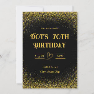 70th Birthday Invitation – Seventy in Gold