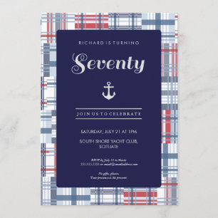 70th Birthday Invitation - Seventy Nautical Custom