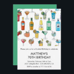 70th birthday invitations Cocktail Contemporary<br><div class="desc">70th birthday invitations Cocktail Contemporary modern colourful</div>