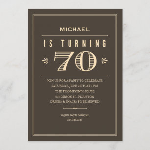 70th Birthday Invitations for Men