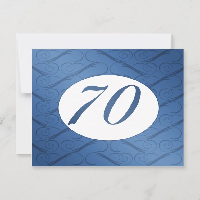 70th Birthday Invite (Blue) (Front)