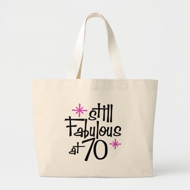 70th Birthday Large Tote Bag (Front)