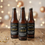 70th Birthday Legend Born 1956 Vintage Black Beer Bottle Label<br><div class="desc">A personalized classic beer bottle label design for that birthday celebration for somebody born in 1956 and turning 70. Add the name to this vintage retro style black, white and gold design for a custom birthday gift. Easily edit the name and year with the template provided. A wonderful custom black...</div>