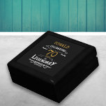 70th Birthday Legendary Black Gold Retro Gift Box<br><div class="desc">For those celebrating their 70th birthday we have the ideal birthday gift box with a vintage feel. The black background with a white and gold vintage typography design design is simple and yet elegant with a retro feel. Easily customise the text of this birthday gift using the template provided. Part...</div>