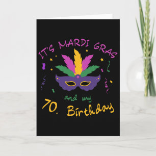 70th Birthday Mardi Gras Carnival Celebration Shir Card