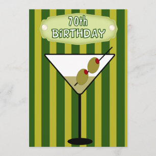 70th Birthday Martini Party Invitation