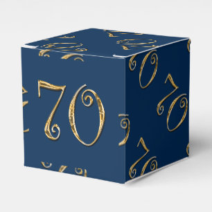 70th birthday MENS blue gold Favour Box
