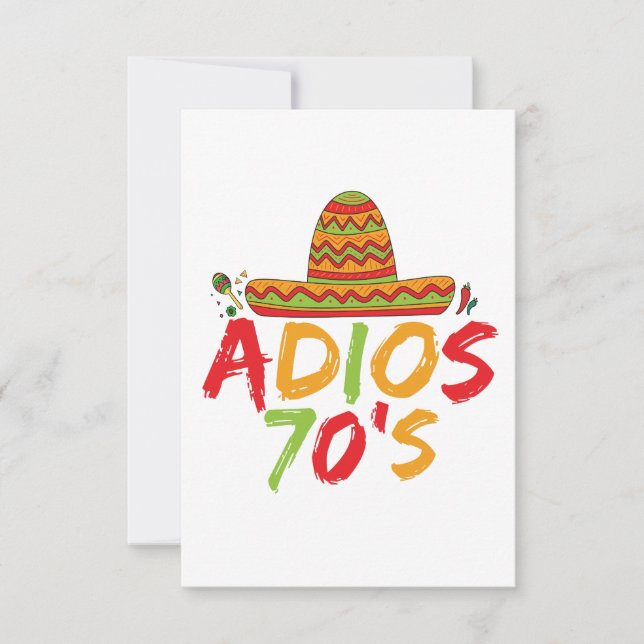 70th Birthday Mexican Party Cinco de Mayo Fiesta  Thank You Card (Front)