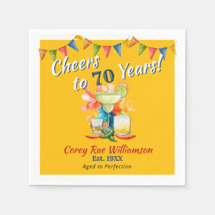 70th Birthday Modern Fiesta Cheers to 70 Years Napkin
