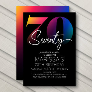 70th Birthday Modern Invitation