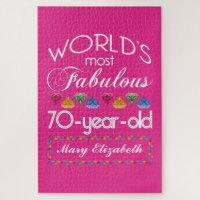 70th Birthday Most Fabulous Colourful Gems Pink