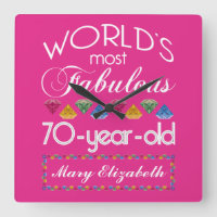 70th Birthday Most Fabulous Colourful Gems Pink