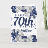 70th Birthday Navy Balloons