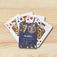 70th birthday navy blue gold stars photo