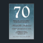 70th Birthday Navy Blue Midnight Sky Stars Glitter Invitation<br><div class="desc">Celebrate your birthday celebration with this Glam Stylish Navy Blue Night Sky Midnight Stars Galaxy Celestial Cosmos Sparkle Birthday Card Invitation.</div>