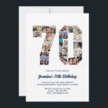 70th Birthday Number 70 Custom Photo Collage Invitation<br><div class="desc">Celebrate momentous 70th Birthday with this cute invitation. It's a personalised photo collage invite that allows you to create a truly unique and memorable design. This customisable template lets you insert your own cherished photos, capturing the precious moments of your life. This invitation is perfect for commemorating your seventieth birthday....</div>
