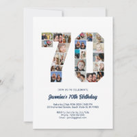 70th Birthday Number 70 Custom Photo Collage