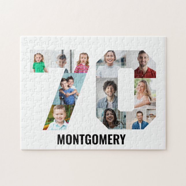 70th Birthday Number 70 Photo Collage 11 Photo Jigsaw Puzzle (Horizontal)