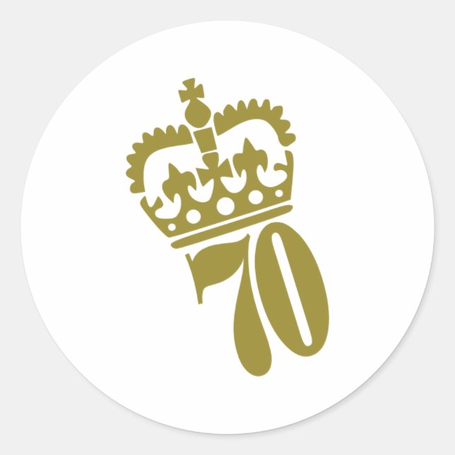 70th Birthday - Number – Seventy Classic Round Sticker (Front)