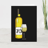 70th birthday or anniversary : wine bottle & glass