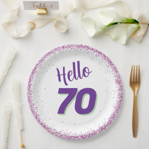 70th Birthday or Any Age Paper Plate