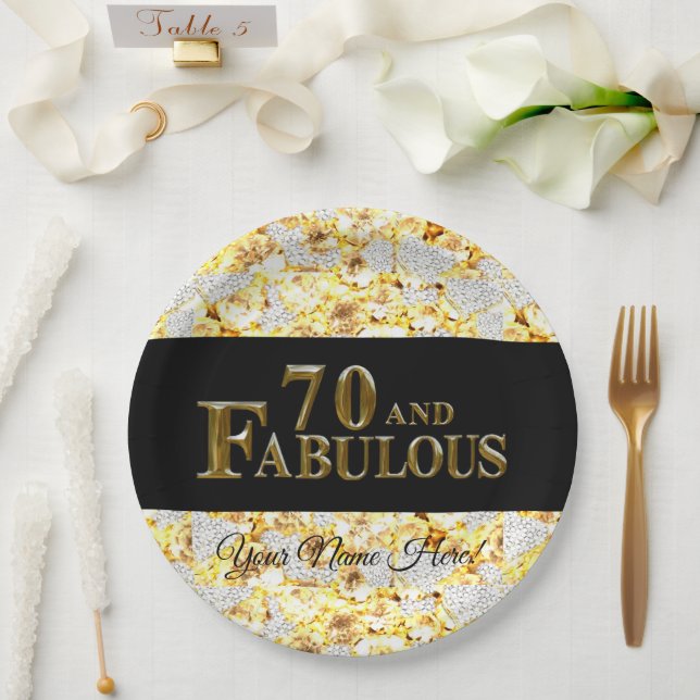 70th Birthday  Paper Plate (Wedding)