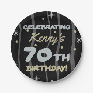 70th Birthday Party Add Your Name Paper Plate