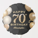 70th Birthday Party Black and Gold Balloons<br><div class="desc">70th Birthday Party Black and Gold Balloons and Confetti Balloon. For further customisation,  please click the "Customise it" button and use our design tool to modify this template.</div>