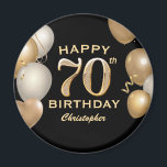 70th Birthday Party Black and Gold Balloons Magnet<br><div class="desc">70th Birthday Party Black and Gold Balloons and Confetti Magnet. For further customisation,  please click the "Customise it" button and use our design tool to modify this template.</div>