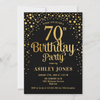 70th Birthday Party - Black & Gold
