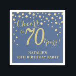70th Birthday Party Blue and Gold Diamond Napkins<br><div class="desc">70th Birthday Party Invitation with Blue and Gold Glitter Diamond Background. Gold Confetti. Adult Birthday. Man or Woman Birthday. For further customisation,  please click the "Customise it" button and use our design tool to modify this template.</div>