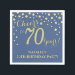 70th Birthday Party Blue and Gold Diamond Napkins<br><div class="desc">70th Birthday Party Invitation with Blue and Gold Glitter Diamond Background. Gold Confetti. Adult Birthday. Man or Woman Birthday. For further customisation,  please click the "Customise it" button and use our design tool to modify this template.</div>