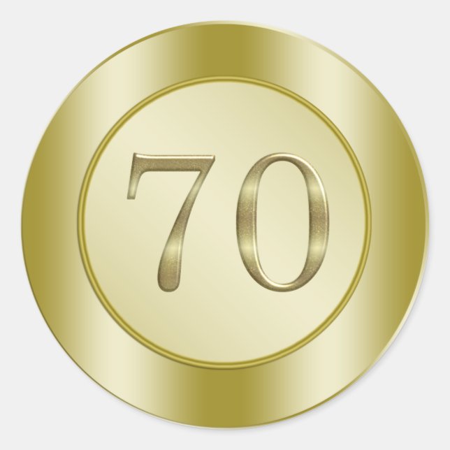 70th Birthday Party Classic Round Sticker (Front)