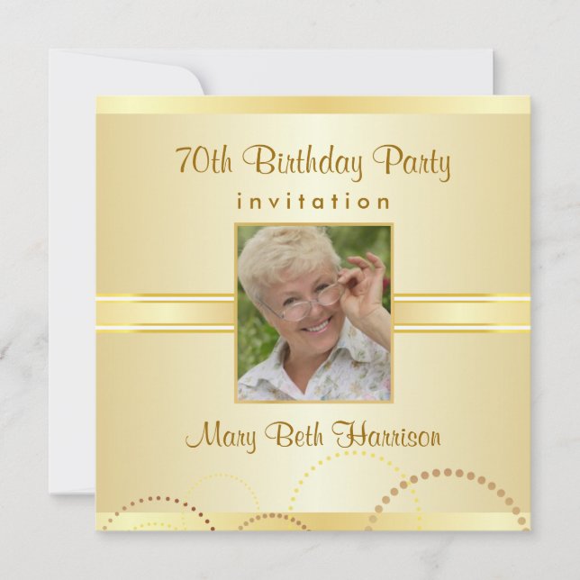 70th Birthday Party - Custom Photo Invitations (Front)