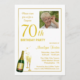 70th Birthday Party - Customised Photo Invitations