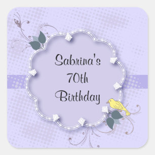 70th Birthday Party DIY Text Square Sticker