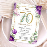 70th Birthday Party Elegant Gold Purple Peony Invitation<br><div class="desc">Celebrate the 70-year milestone in style with our elegant "70th Birthday Party Elegant Gold Purple Peony Invitation!" Perfect for a memorable 70th birthday party. Order your today and make your celebration truly special! Please note: Gold glitter effects are only simulated; no real gold will be used in the printing process...</div>