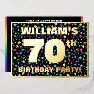 70th Birthday Party — Fun, Colorful Stars Pattern