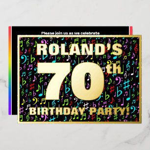70th Birthday Party — Fun, Colourful Music Symbols
