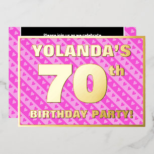 70th Birthday Party — Fun Pink Hearts and Stripes