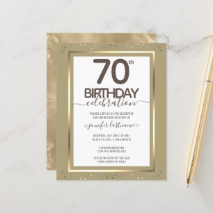 70th Birthday Party Gold Paper Sheet