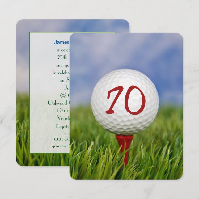 70th Birthday Party Golf theme Invitation (Front/Back)