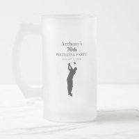 70th Birthday Party Golfer Black Par Seventieth