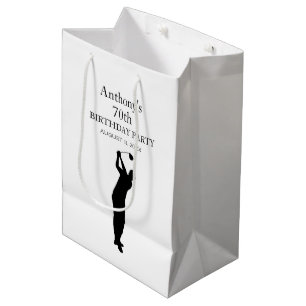 70th Birthday Party Golfer Elegant Par Seventieth Medium Gift Bag