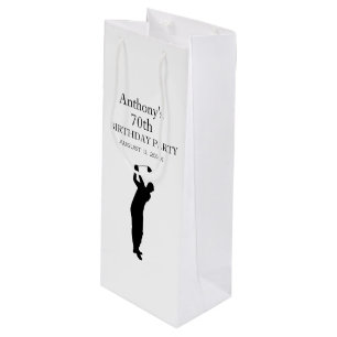 70th Birthday Party Golfer Elegant Par Seventieth  Wine Gift Bag