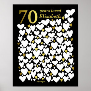 70th Birthday Party Guest Book Gift Poster